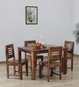 Solid Sheesham Wood Dining Table Set 4-Seater urbancut 