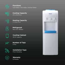 VOLTAS MINIMAGIC Pure R | Hot, Cold & Normal Top Load Water Dispenser with Cooling Cabinet (White)