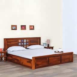 Solid Sheesham Wood Tile Bed King Size 6X6.5 feet
