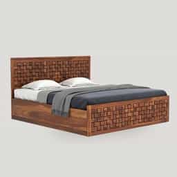 Solid Sheesham Wood Niwar Bed King Size 6X6.5 feet | Box Storage 