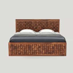 Solid Sheesham Wood Niwar Bed King Size 6X6.5 feet | Box Storage 