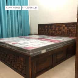 Solid Sheesham Wood Niwar Bed King Size 6X6.5 feet | Box Storage 