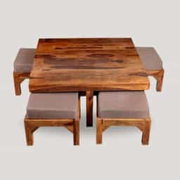 Coffee table with 4 Cushion Stools