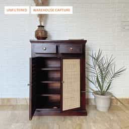 Jorge's  Rattan Door Shoe Cabinet