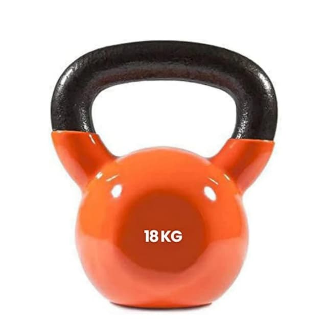 Vinyl Coated 18KG Kettlebell – Solid Cast Iron for Home & Gym Workouts | Unisex Fitness Training