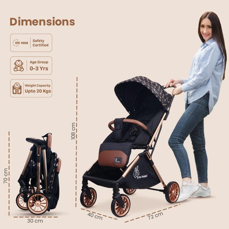 Street Smart Auto Fold Stroller for Kids, Safety Certified, Travel Friendly, Breathable Mesh, 0-3 Yrs