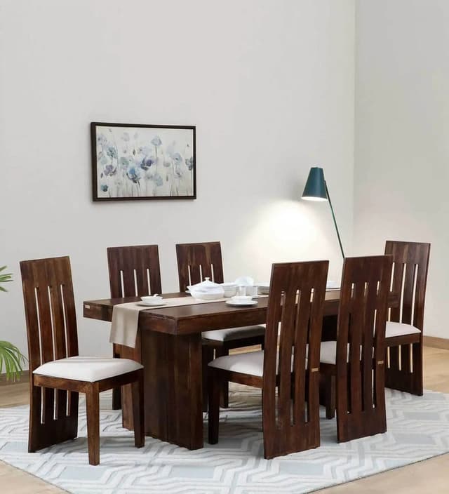  Poster Dining 6 Seater With Cushioned Chairs 