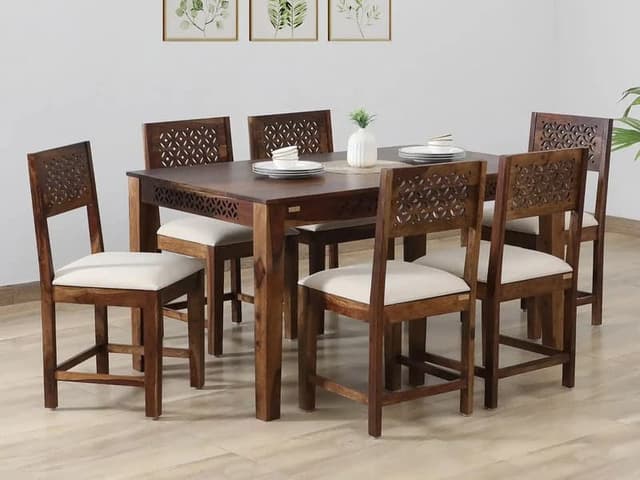 CNC Dining 6 Seater With Cushion Seat 
