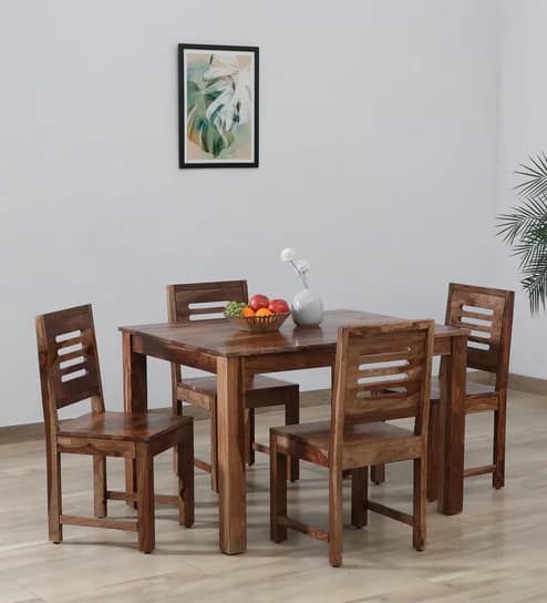 Solid Sheesham Wood Dining Table Set 4-Seater urbancut 