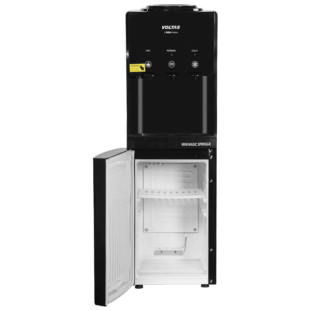 VOLTAS MINIMAGIC | Hot, Cold & Normal Top Load Water Dispenser with Cooling Cabinet (Black)