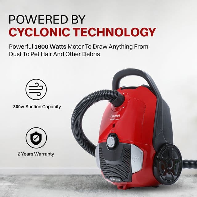 Croma 1600W Dry Vacuum Cleaner