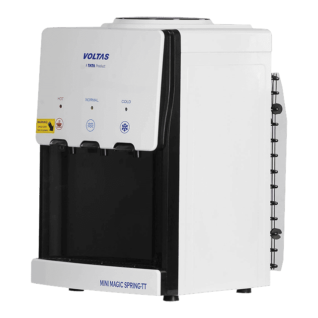 VOLTAS MINIMAGIC Spring TT | Hot, Cold & Normal Top Load Water Dispenser with Eco-friendly Refrigerant (White & Black)