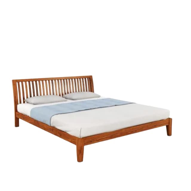 Eli Non Storage Bed - Queen Size Solid Wood 