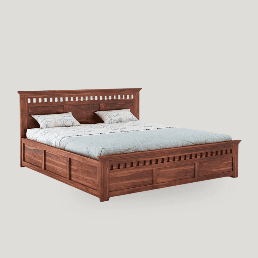 Solid Sheesham Wood Kuber Bed King Size 6X6.5 feet | Box Storage 