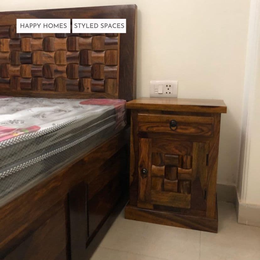 Solid Sheesham Wood Niwar Bed King Size 6X6.5 feet | Box Storage 
