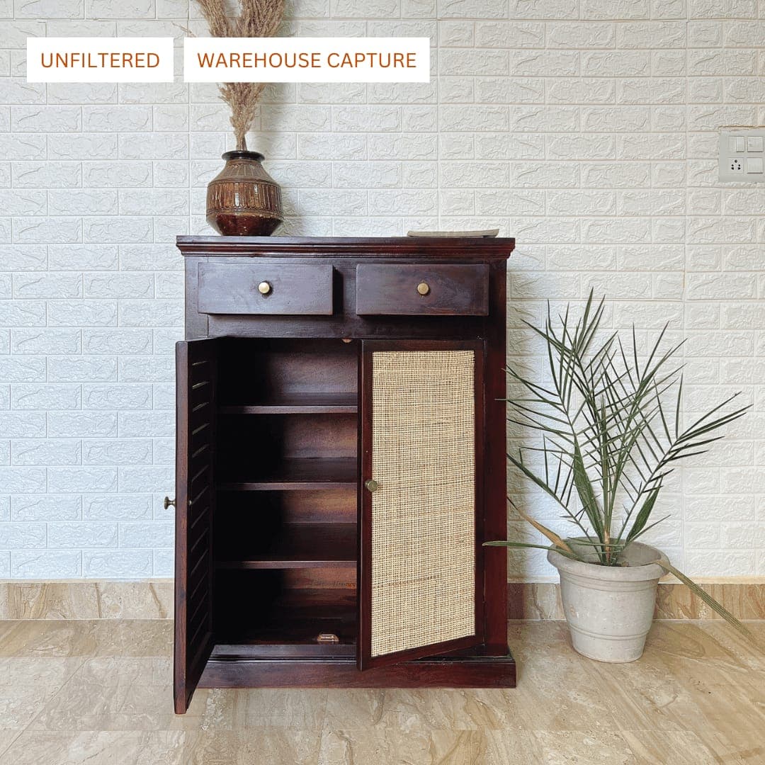 Jorge's  Rattan Door Shoe Cabinet