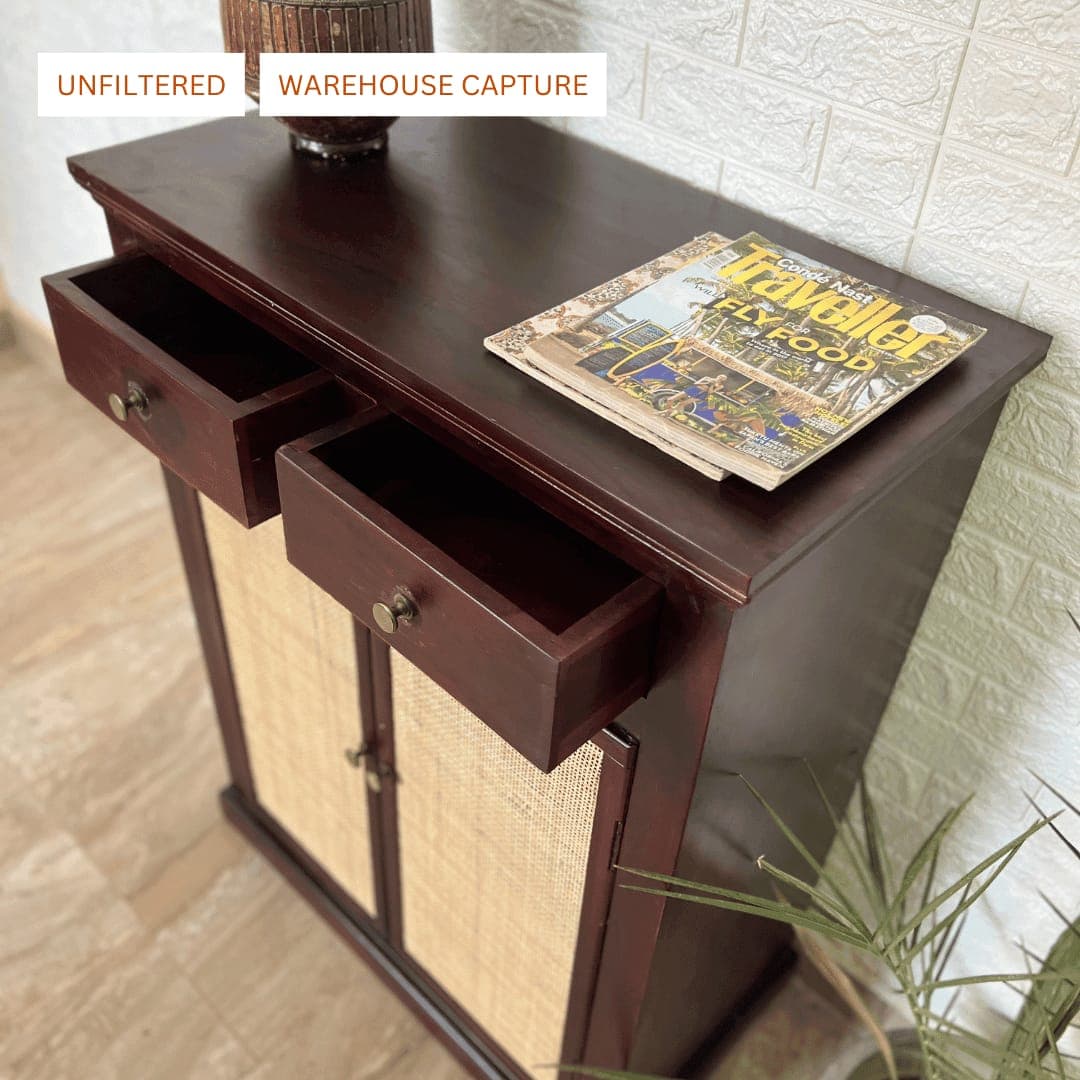 Jorge's  Rattan Door Shoe Cabinet