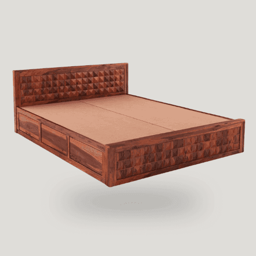 Solid Sheesham Wood Diamond Bed King Size 6X6.5 feet | Box Storage Solid Sheesham Wood Diamond Bed King Size 6X6.5 feet | Box Storage