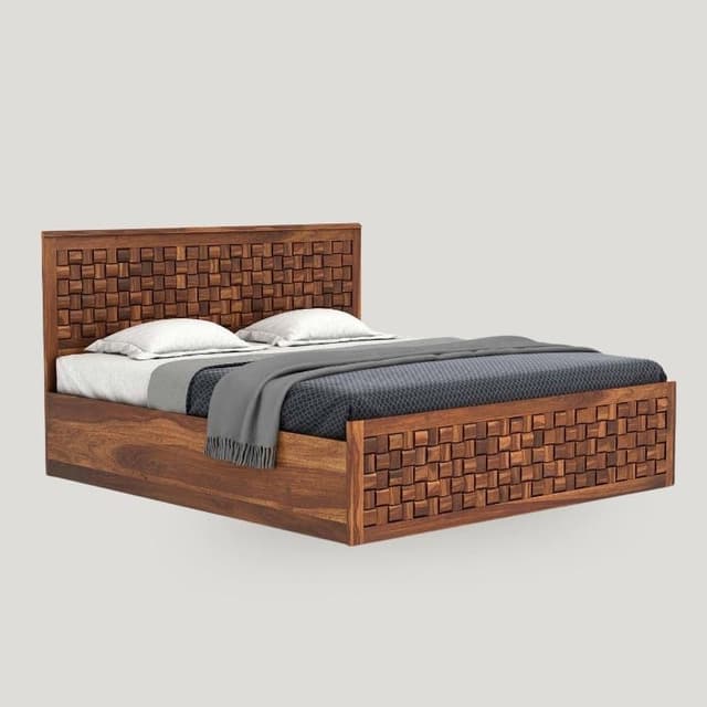 Solid Sheesham Wood Niwar Bed King Size 6X6.5 feet | Box Storage Solid Sheesham Wood Niwar Bed King Size 6X6.5 feet | Box Storage